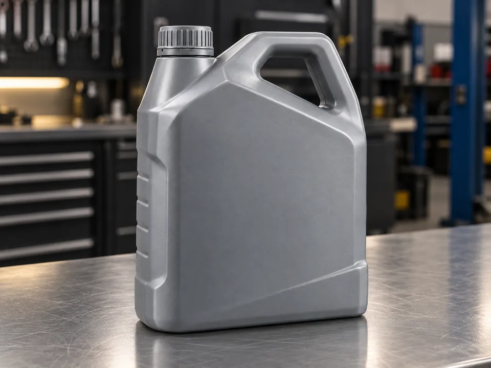 Imagem ilustrativa gerada por IA de Óleo para motor diesel em bancada de aço